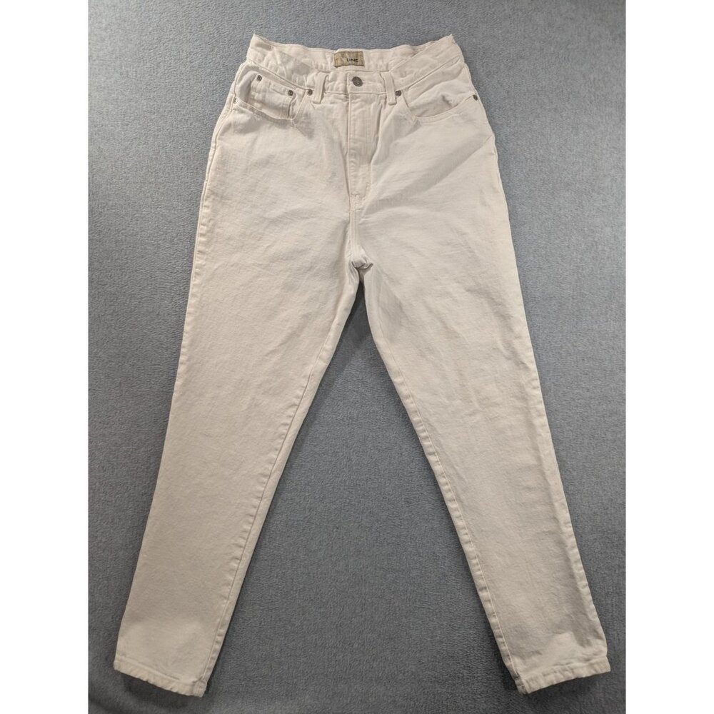 NY Line New Classic Jeans Womens 12 White Light Wash High Rise Tapered 32x31 USA